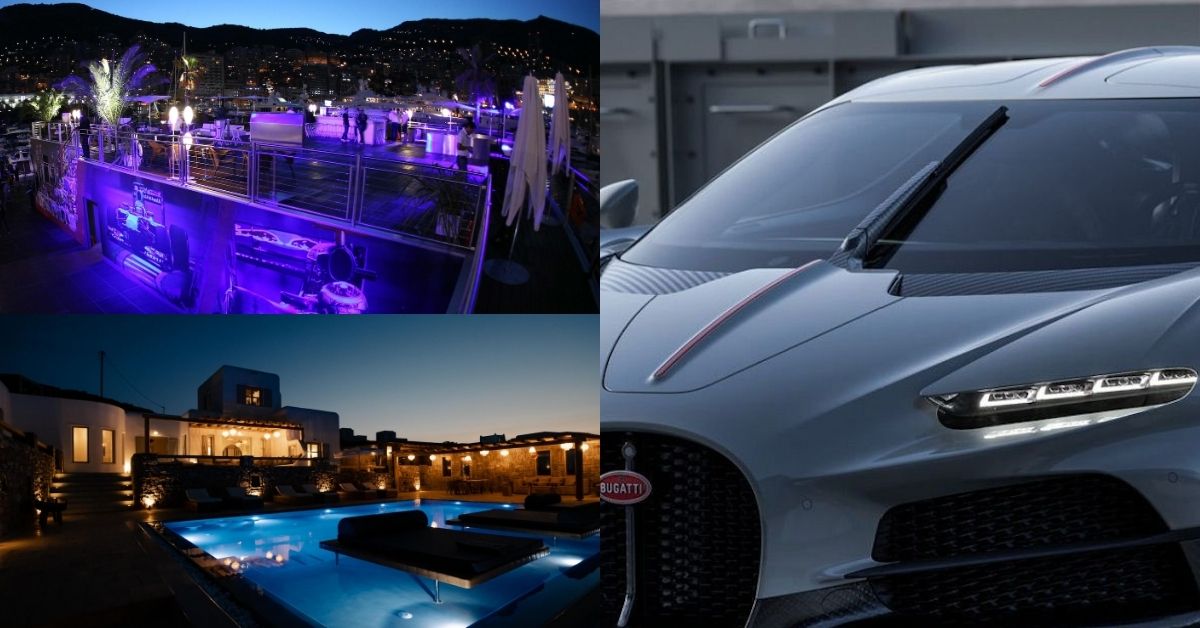 Late-night poolside DJ set at high-end themed celebration in Mykonos Late-night poolside DJ set at high-end themed celebration in Mykonos